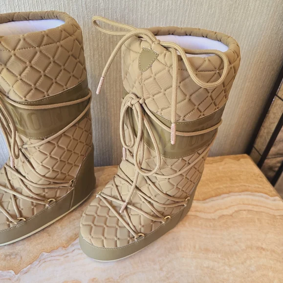 Moon Boot Tall Icon Quilt Boot Caramel Moon Boot Quilted Snow Boot - Picture 11 of 17